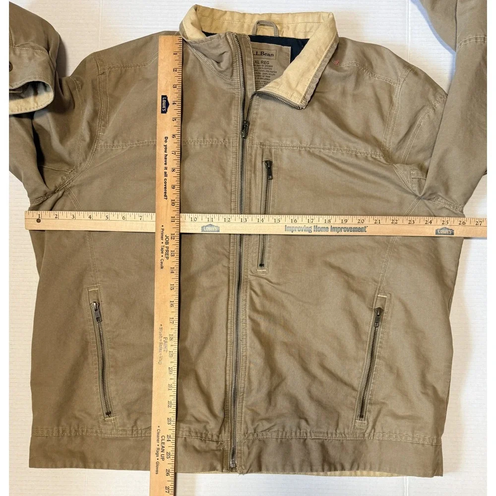 LL BEAN - Men's Jacket - Canvas Fleece Lined Bomber 290562 - X-Large Reg XL